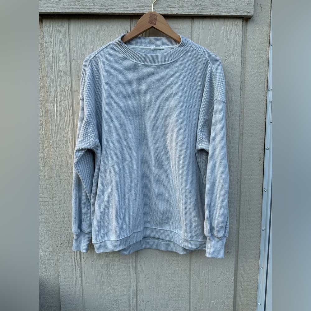 Aeria women’s s Light Gray Crewneck oversized Sweater Sz XS - Picture 5 of 9